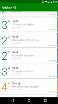 Quakes NZ android App screenshot 2